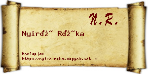 Nyirő Réka névjegykártya